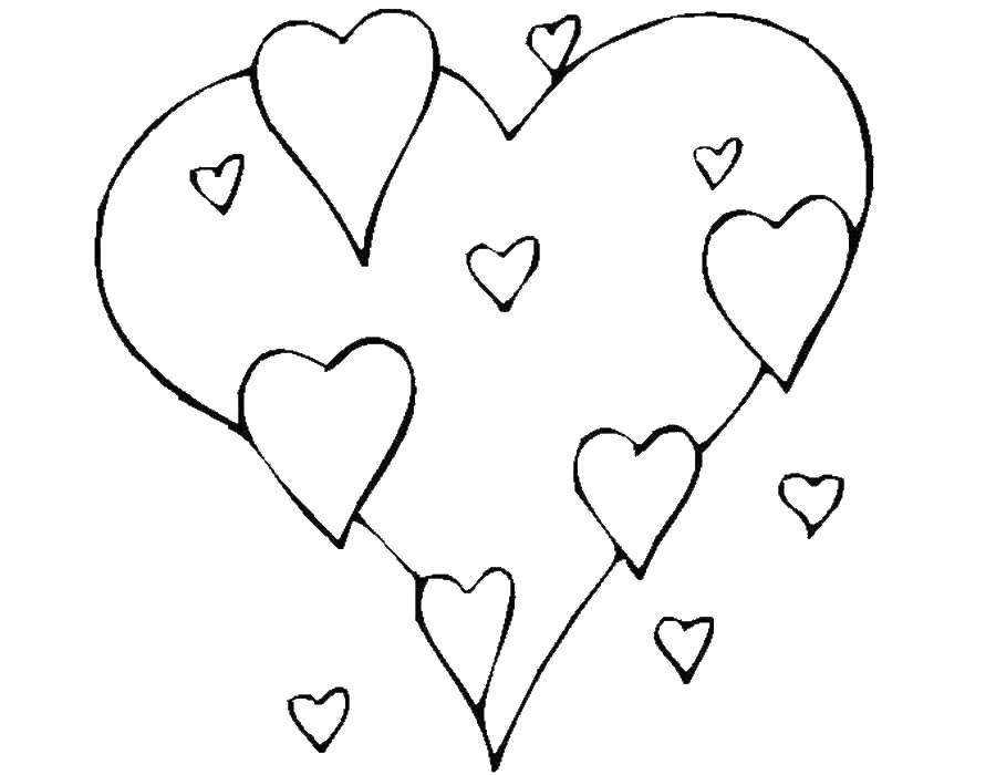 Coloring Hearts. Category shapes. Tags:  figure, heart.