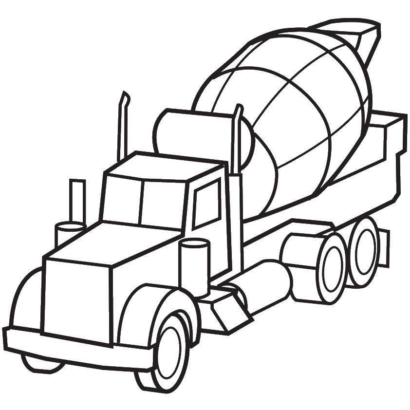 Coloring Mixer is ready to work. Category transportation. Tags:  Transport, concrete mixer.