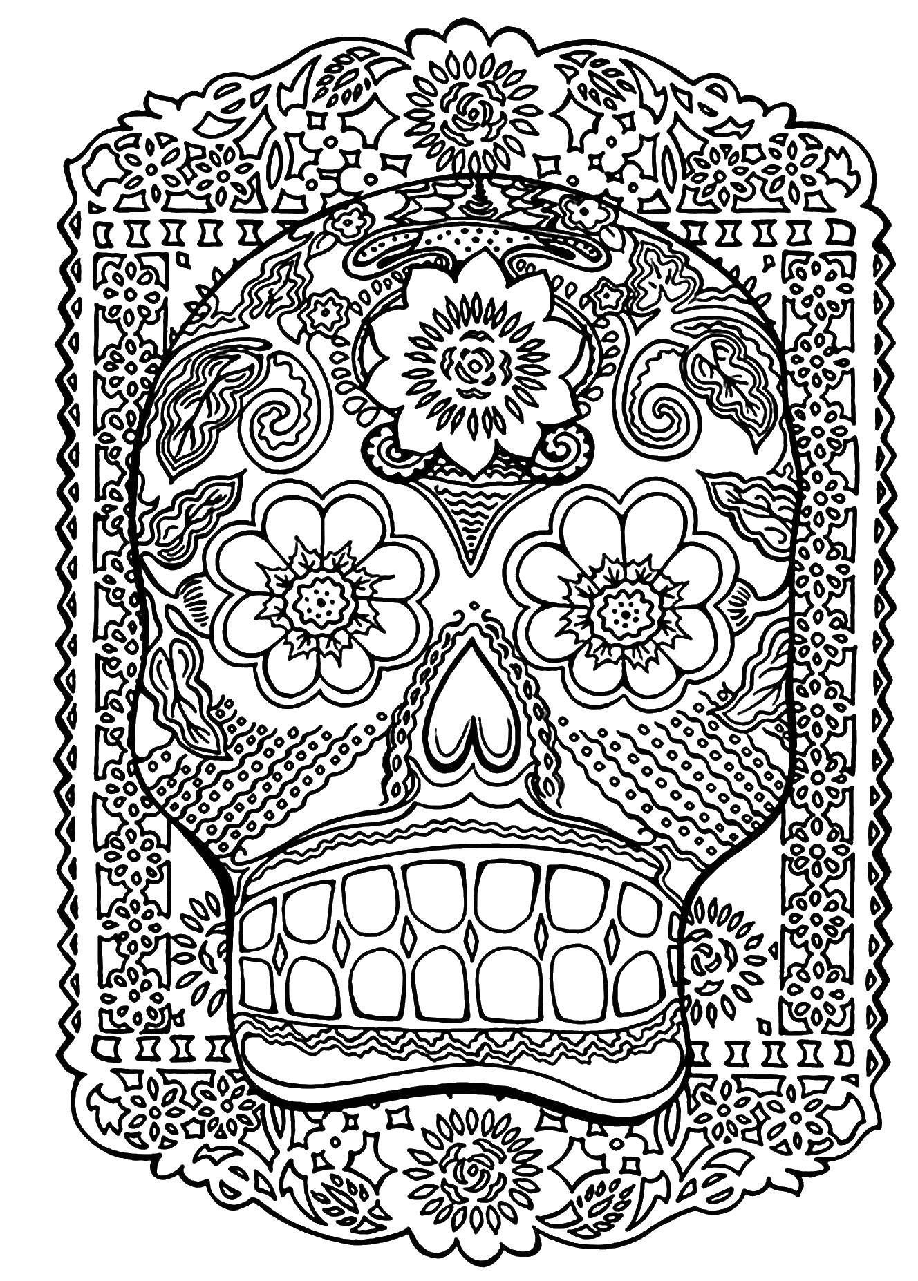 Coloring Skull. Category coloring antistress. Tags:  pattern , antistress, skull.