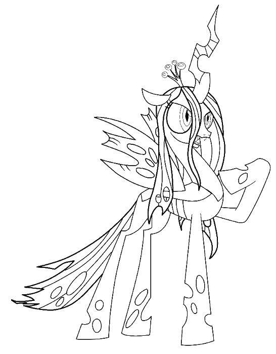 Coloring Pony unicorn. Category Ponies. Tags:  pony, horse, animals.