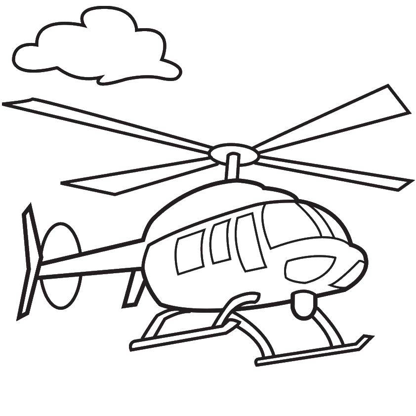 Название: Раскраска Вертолёт летит в небе.. Категория: Вертолеты. Теги: Вертолёт.
