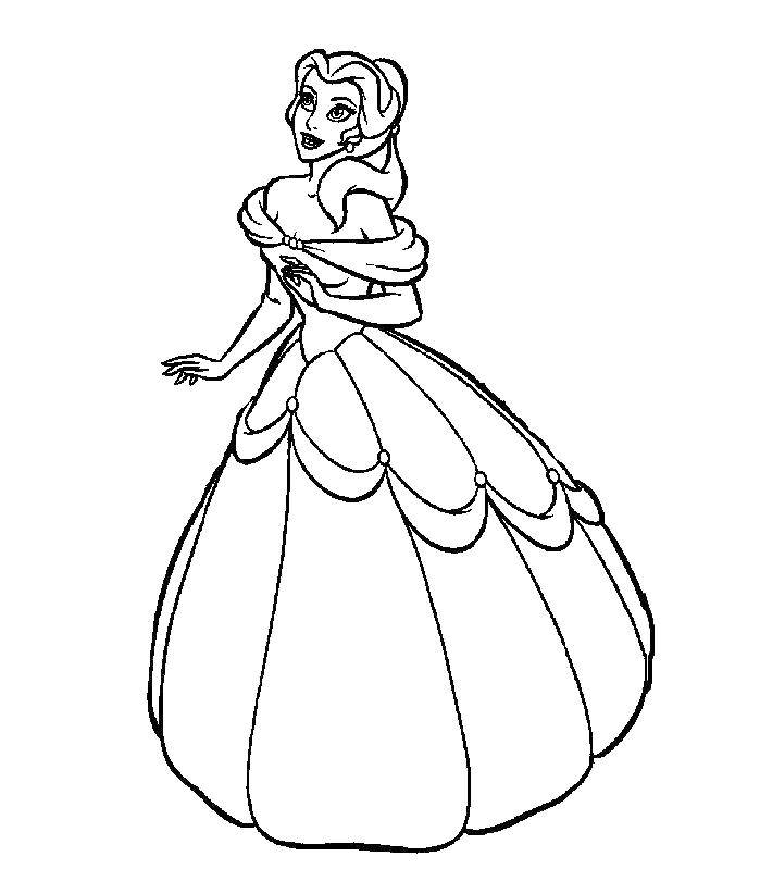 Coloring Princess. Category Princess. Tags:  Princess, princesses, Disney Princess, dress.