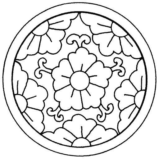 Coloring The flowers in the circle. Category coloring antistress. Tags:  circle, antistress.