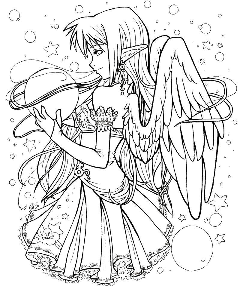 Coloring Anime angel. Category anime. Tags:  Anime.