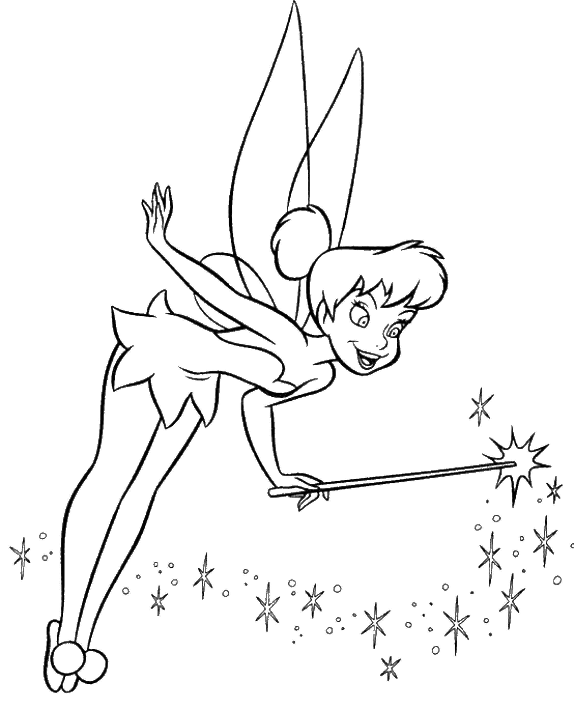 Coloring Tinker bell from disney fairies .. Category fairies. Tags:  Fairy, forest, fairy tale.