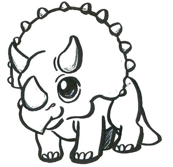 Coloring Cute Rhino. Category Animals. Tags:  animals, Rhino.