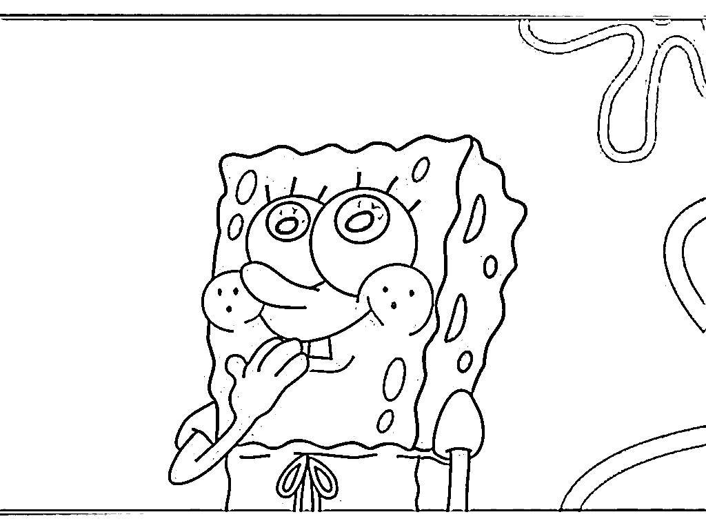 Coloring The awful shy. Category Spongebob. Tags:  Cartoon character, spongebob, spongebob.
