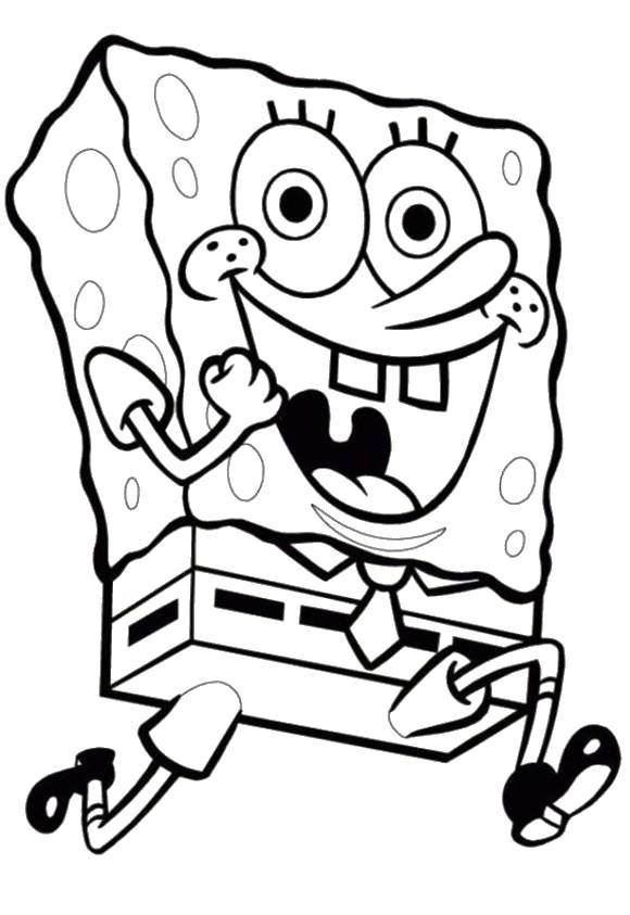 Coloring Running spongebob. Category Spongebob. Tags:  Cartoon character, spongebob, spongebob.