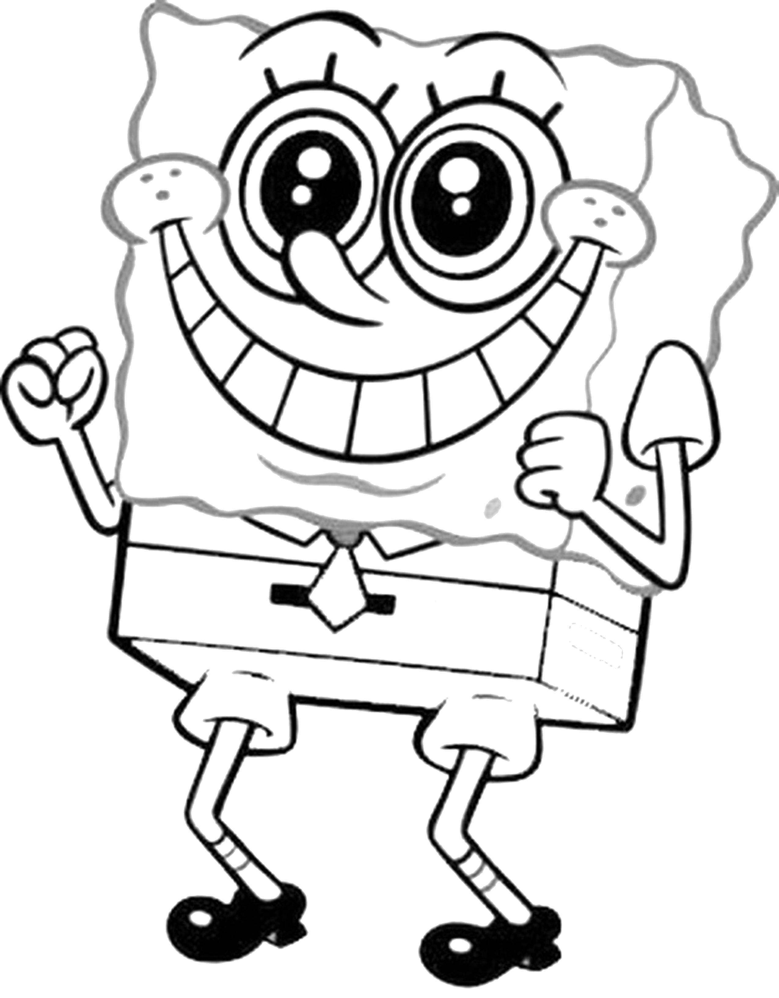 Coloring Happy Bob. Category Spongebob. Tags:  Cartoon character, spongebob, spongebob.