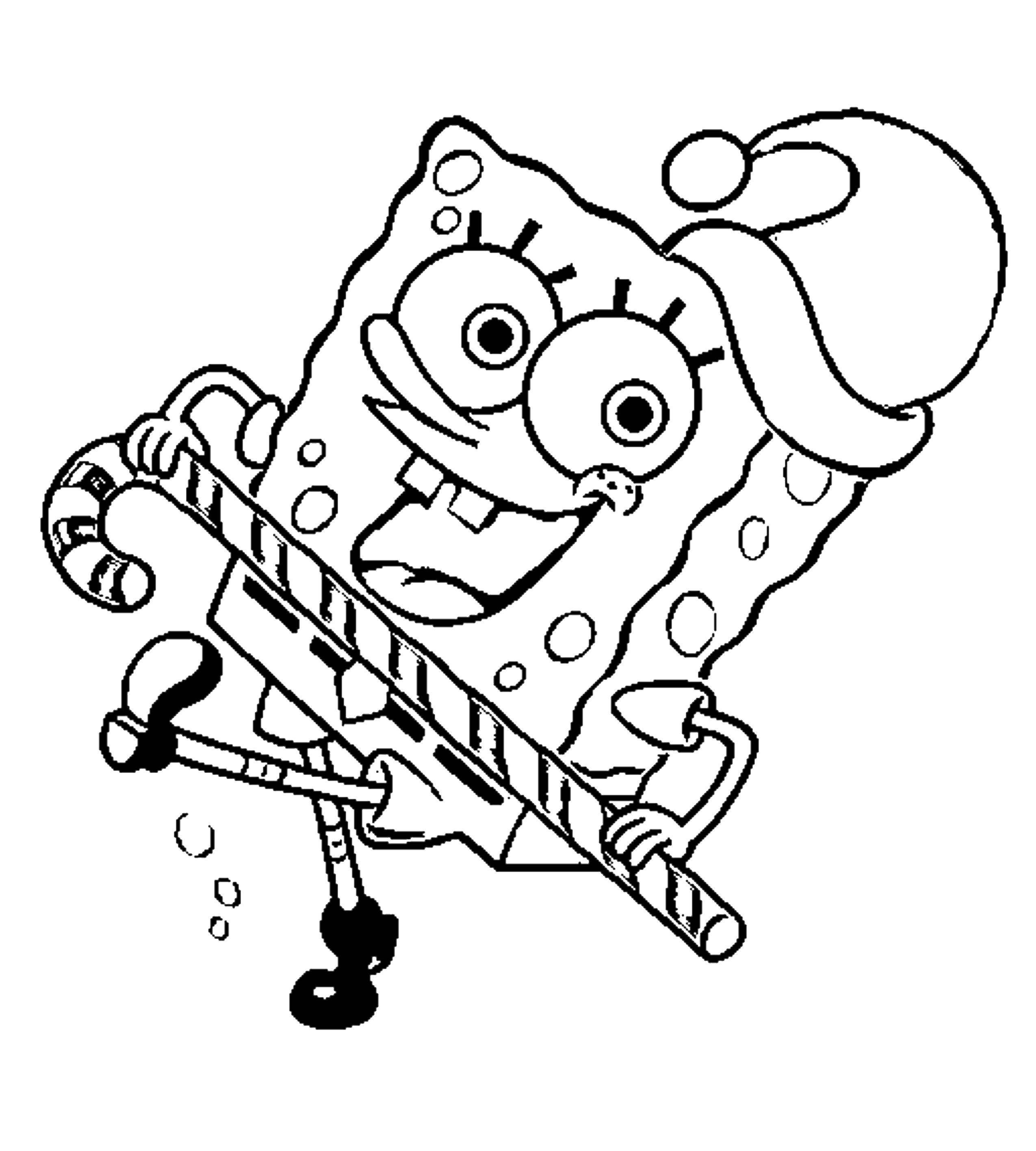 Coloring Christmas spongebob. Category Spongebob. Tags:  spongebob, Christmas.