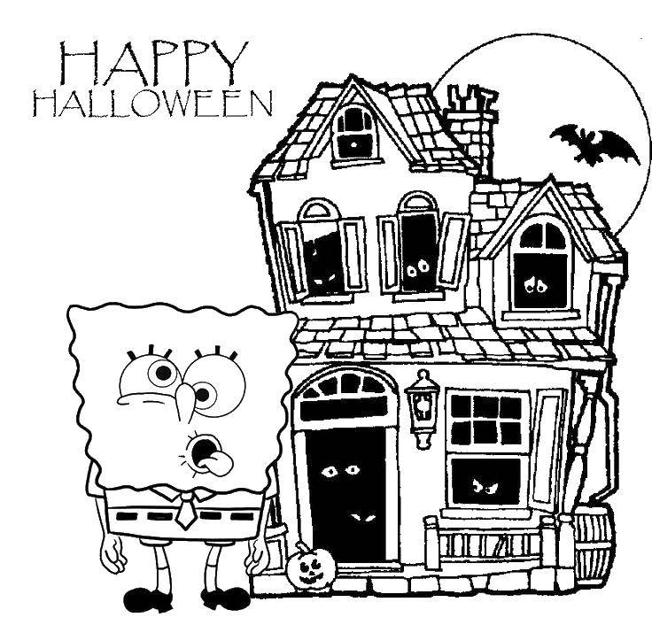 Coloring Spongebob and Halloween. Category Spongebob. Tags:  Halloween, spongebob.