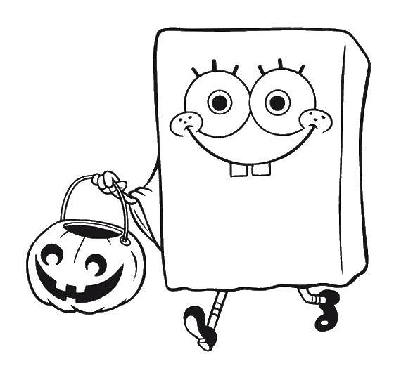 Coloring Spongebob Halloween. Category Spongebob. Tags:  sponge Bob, Halloween.