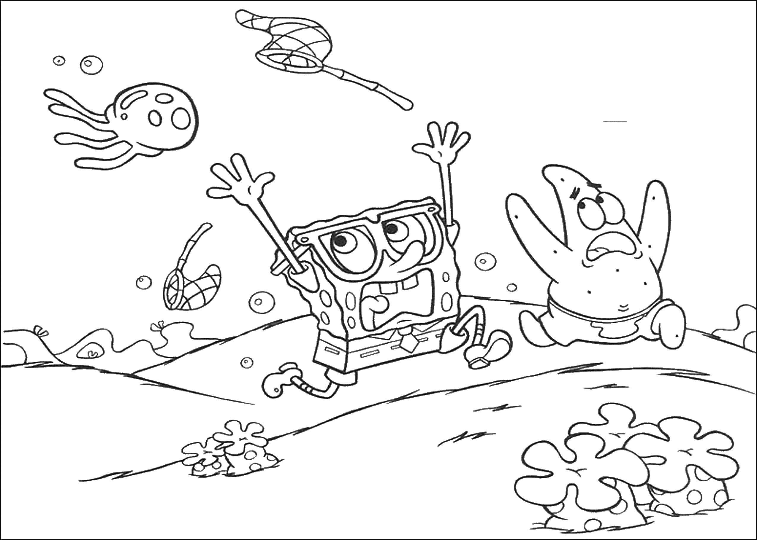 26+ Spongebob Jellyfish Coloring Pages