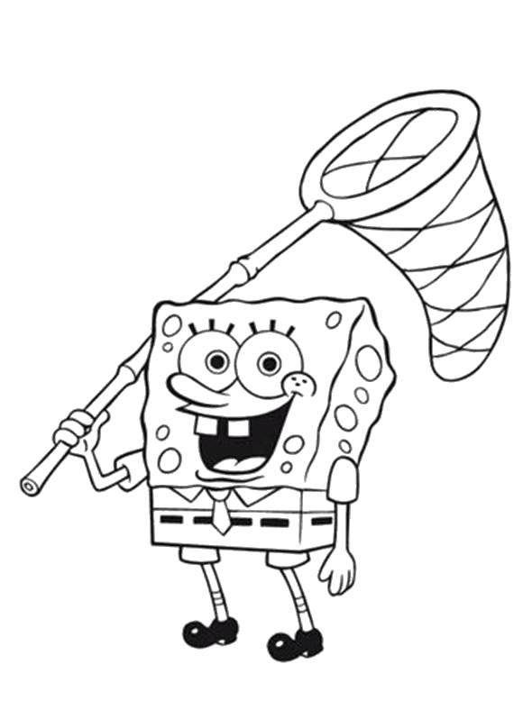 Coloring Spongebob with a net. Category Spongebob. Tags:  Cartoon character, spongebob, spongebob.