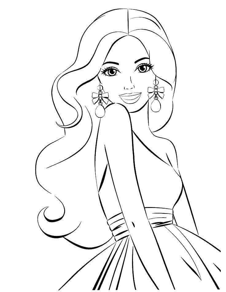 Coloring Barbie in a beautiful dress. Category Princess. Tags:  Princess , girl, beauty, Barbie, dress.