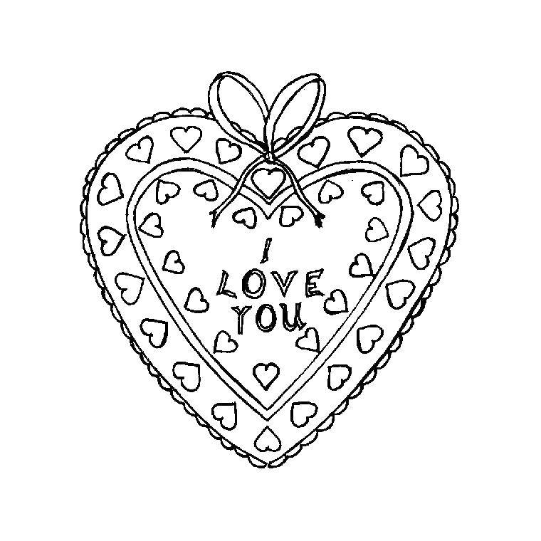 Coloring Card heart. Category coloring pages for girls. Tags:  heart.