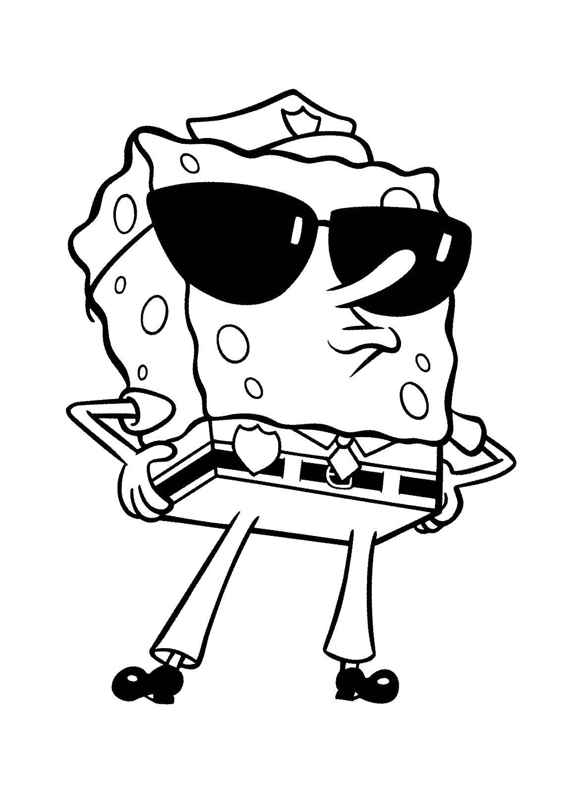 Coloring Spongebob with glasses. Category Spongebob. Tags:  The spongebob, spongebob, glasses.