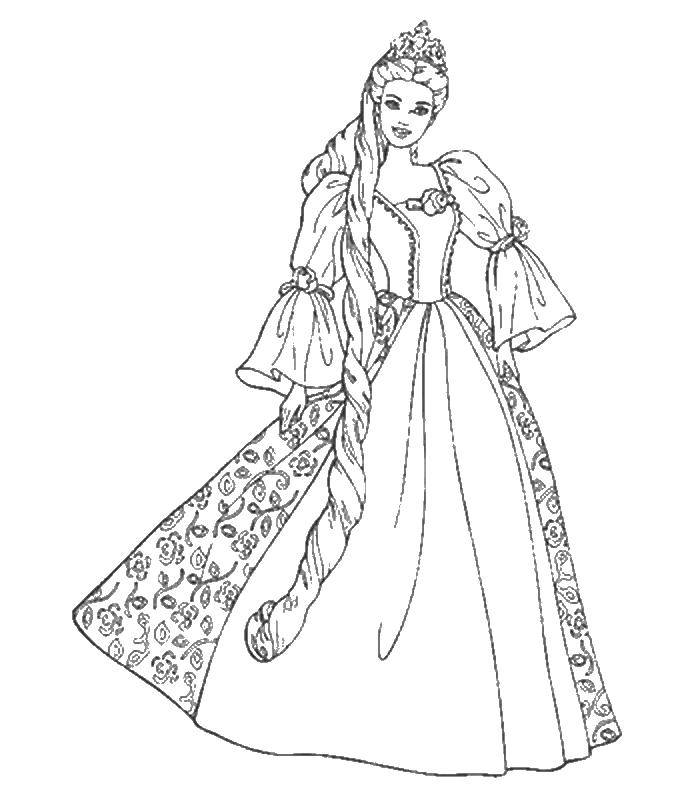 Опис: розмальовки  Принцеса з короною. Категорія: Барбі. Теги:  принцеса, барбі, корона.