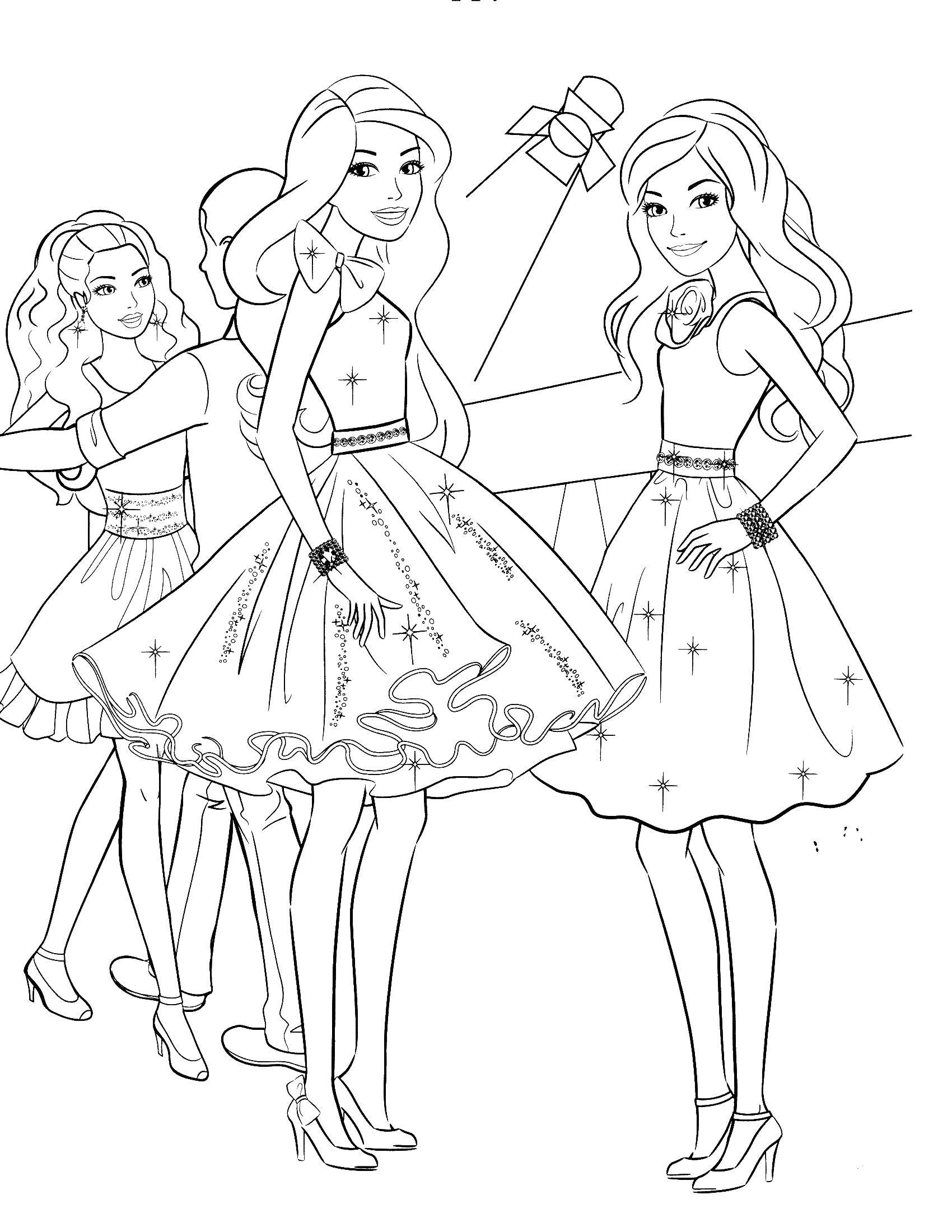 Coloring Barbie at the ball. Category Barbie . Tags:  Barbie , prom.