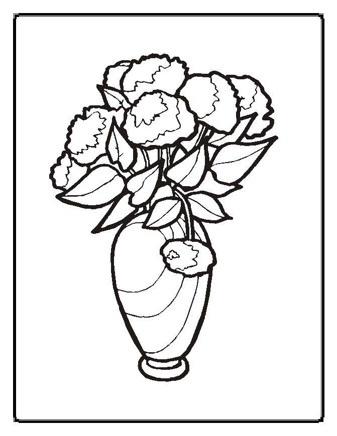 Coloring Flowers in a vase. Category coloring. Tags:  vases, vase, flowers.