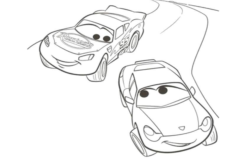 Название: Раскраска Две машины. Категория: Машины. Теги: мультфильмы, Тачки, машины, мультики.