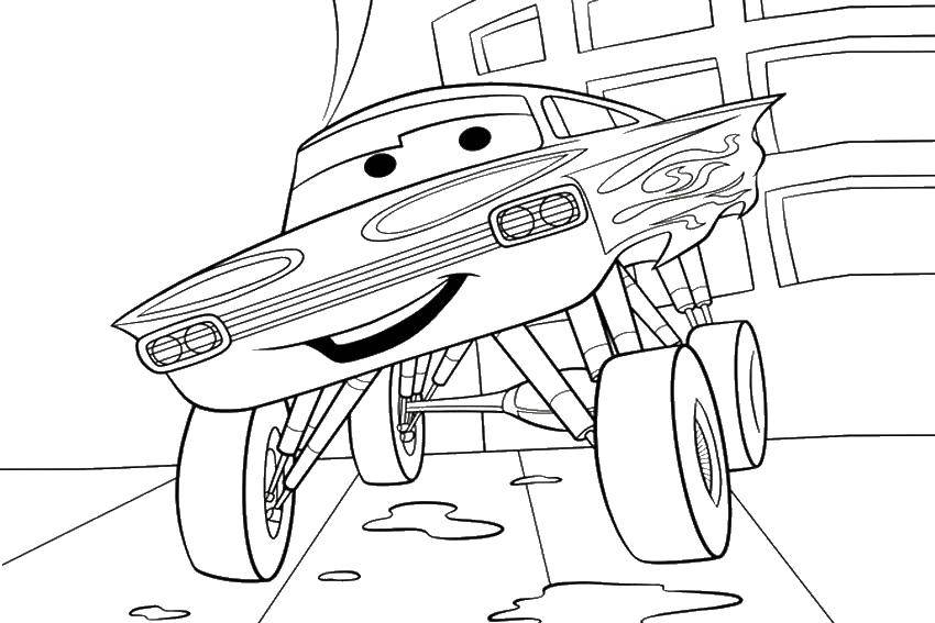 Coloring Cool car. Category cartoons. Tags:  cartoons cars, Cars.