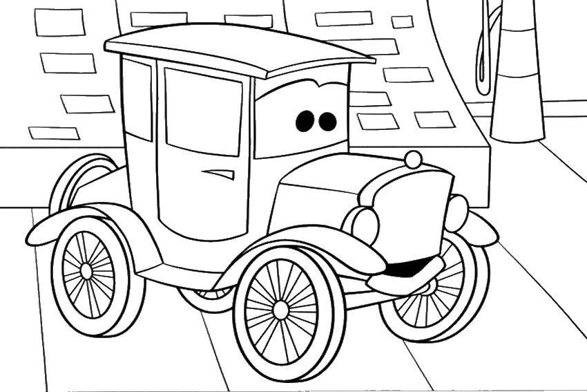 Coloring The car coach. Category Machine . Tags:  cars, Car, coach.
