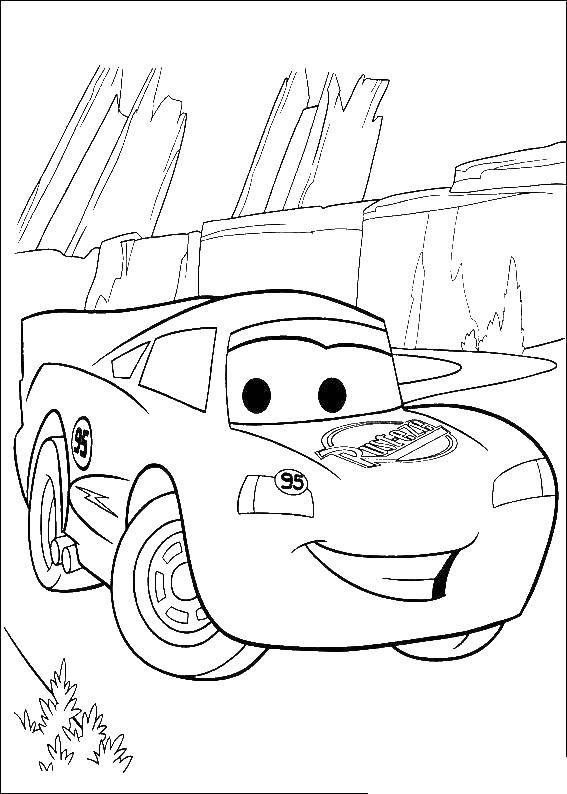 Название: Раскраска Машина. Категория: Машины. Теги: мультфильмы, мультфильм, Тачки, тачки.
