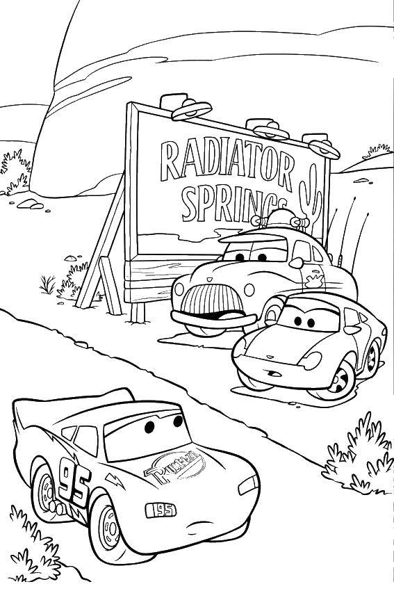 Coloring Cars from the movie cars. Category Machine . Tags:  cartoons Cars, cars.