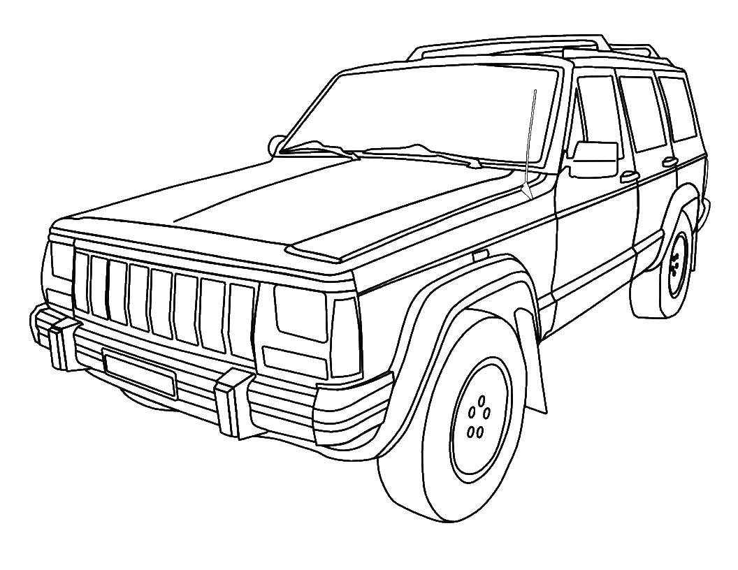 Coloring Jeep. Category Machine . Tags:  jeep, cars, cars.