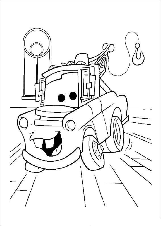 Coloring Tow truck. Category cartoons. Tags:  cartoon tow truck.