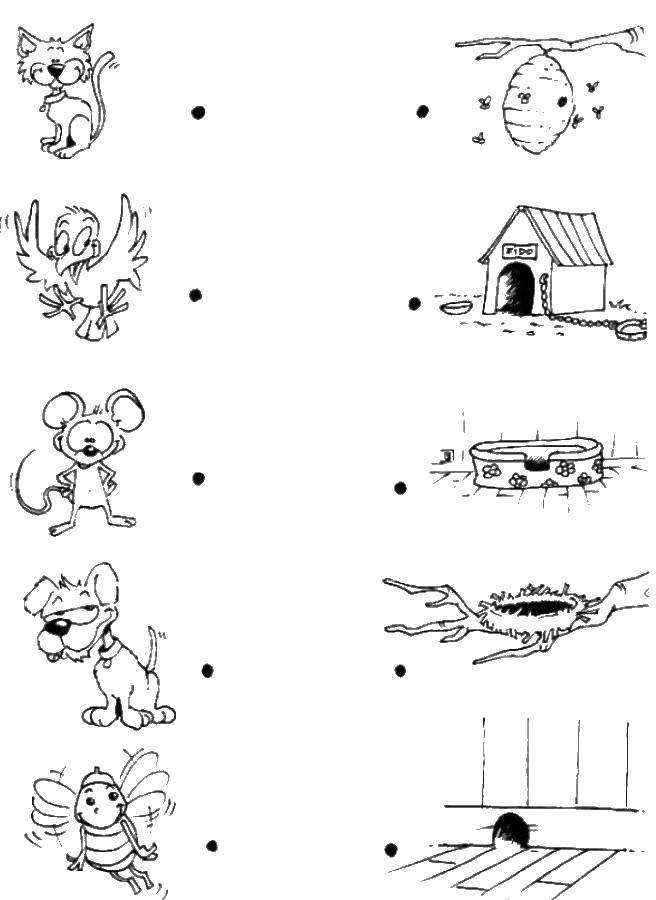Coloring Where someone lives?. Category animals. Tags:  animals, houses.