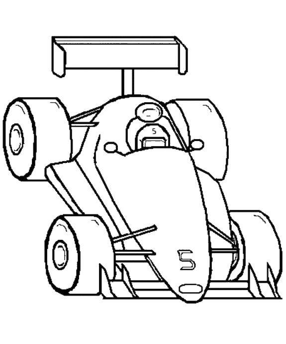 Название: Раскраска Гонки формула 1. Категория: Машины. Теги: машины. гонки, автомобиль.