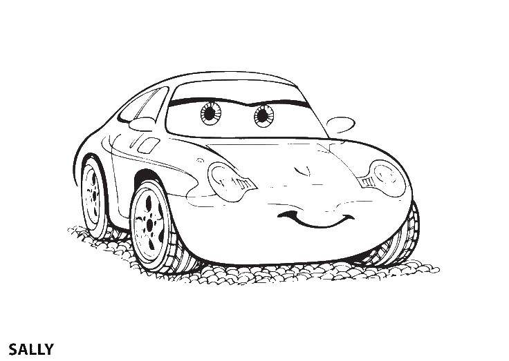 Coloring Sally. Category Machine . Tags:  cartoons Cars, cars, Sally.