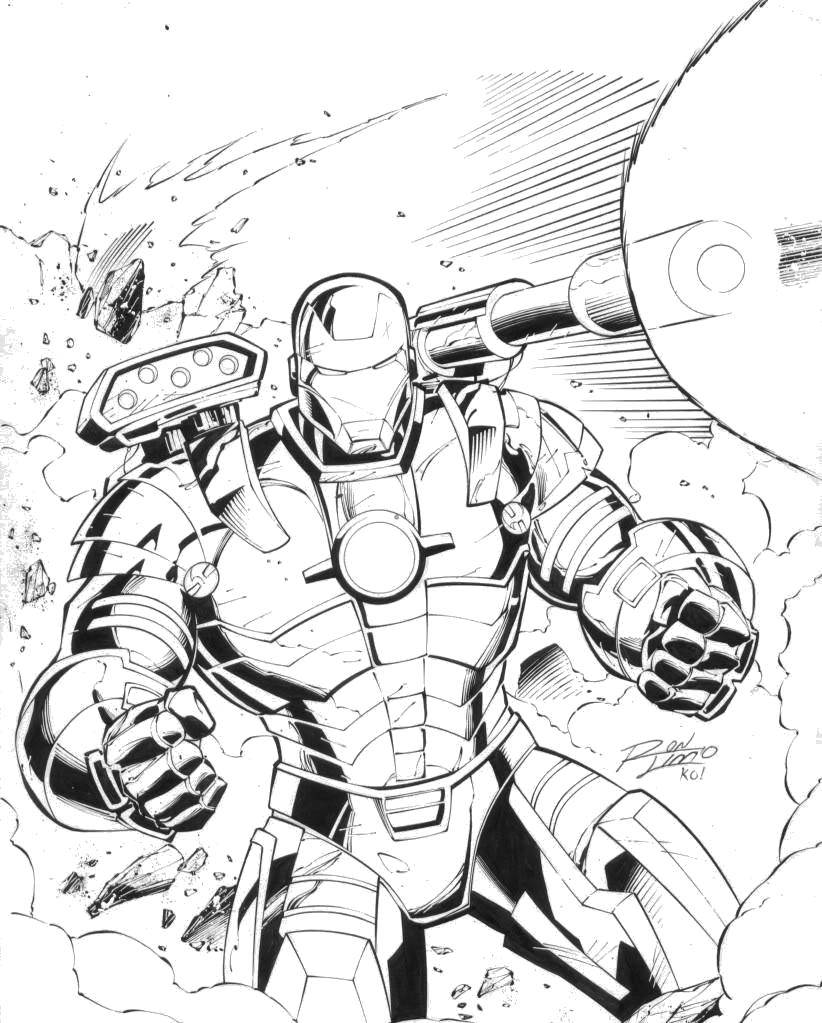Coloring Battle of the iron cheloveka. Category For boys . Tags:  Comics, Iron man.