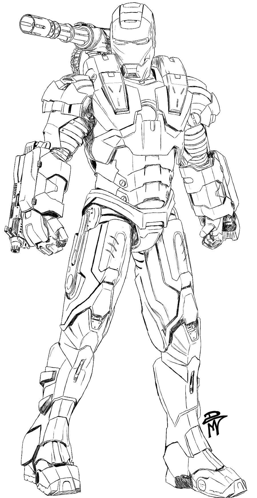 Coloring The iron man suit. Category For boys . Tags:  the exoskeleton.