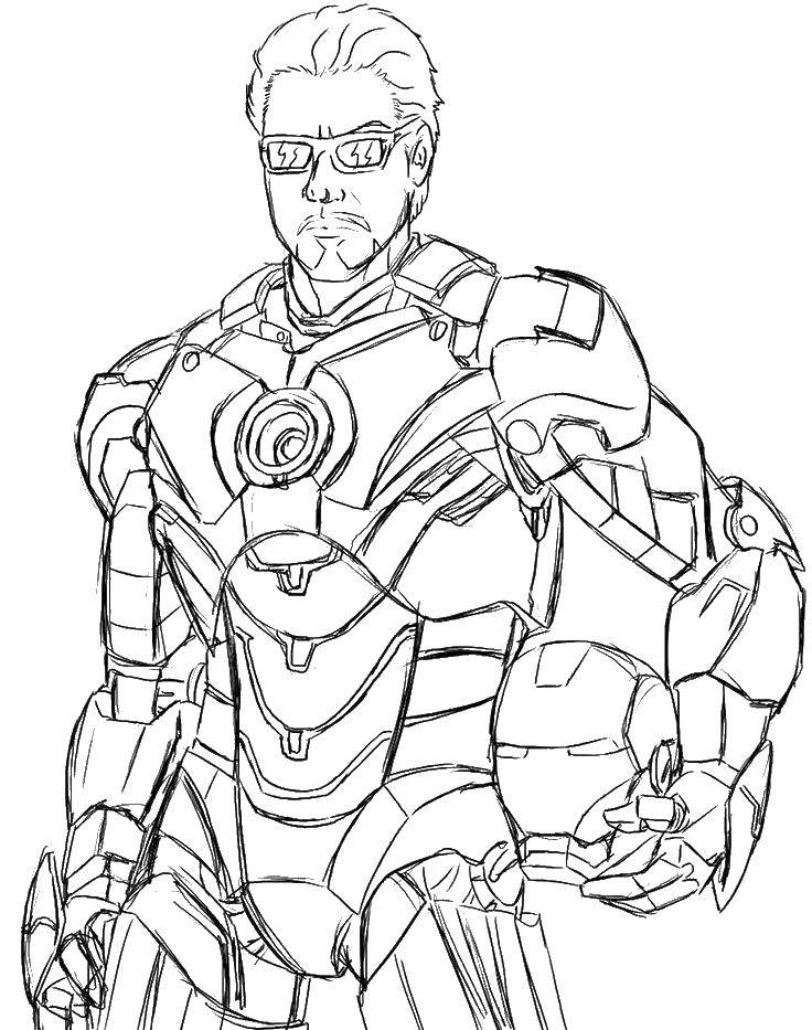 Coloring Iron man without a helmet. Category For boys . Tags:  iron man.