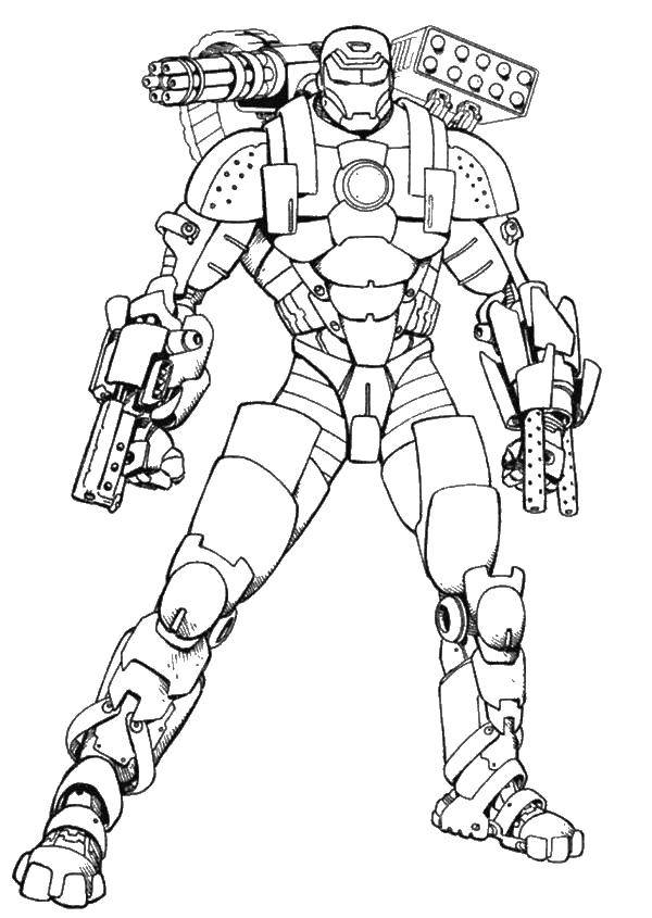 Coloring Iron man. Category For boys . Tags:  the exoskeleton.