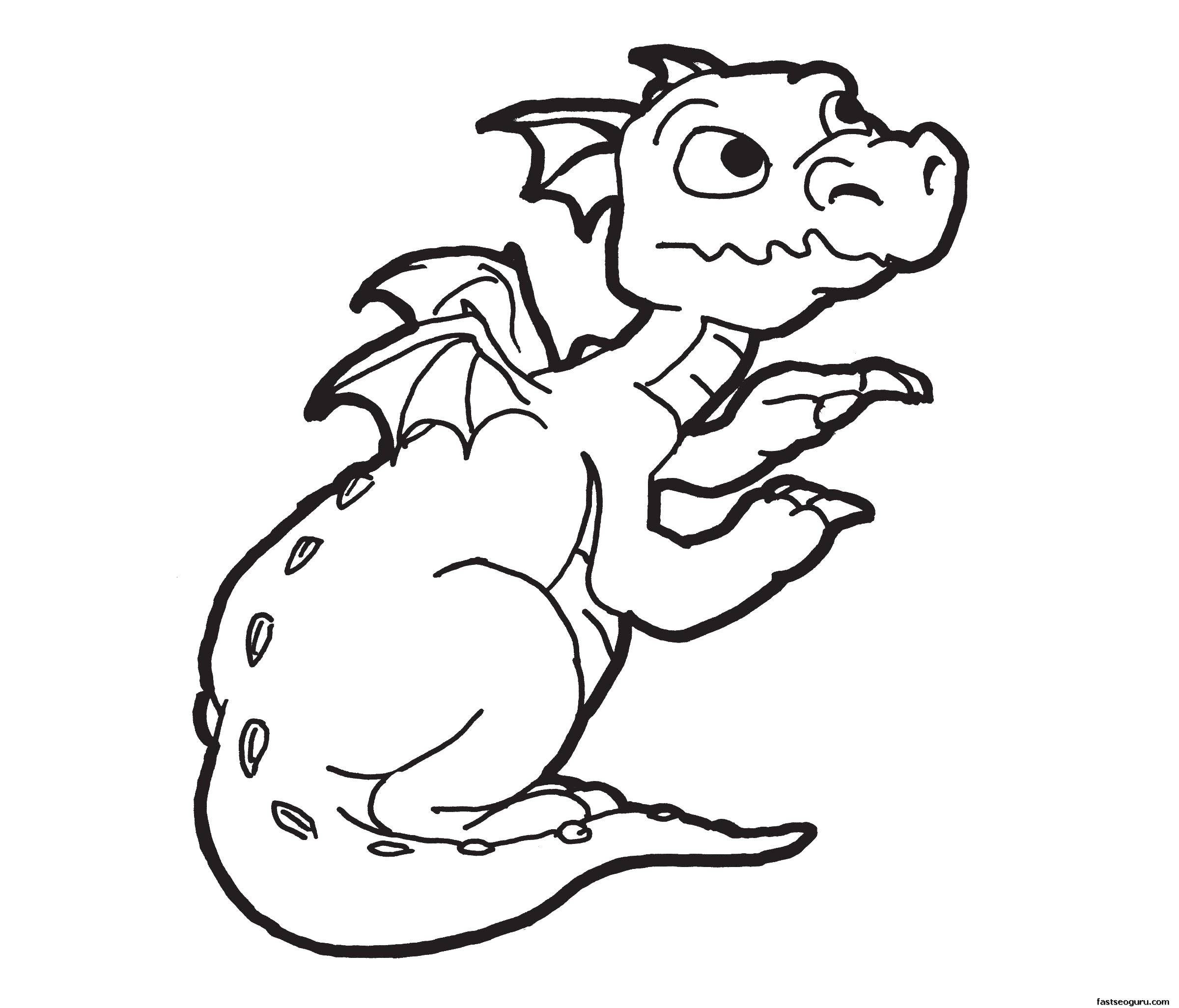 Coloring Dragon kid. Category Dragons. Tags:  dragon, baby, wings.