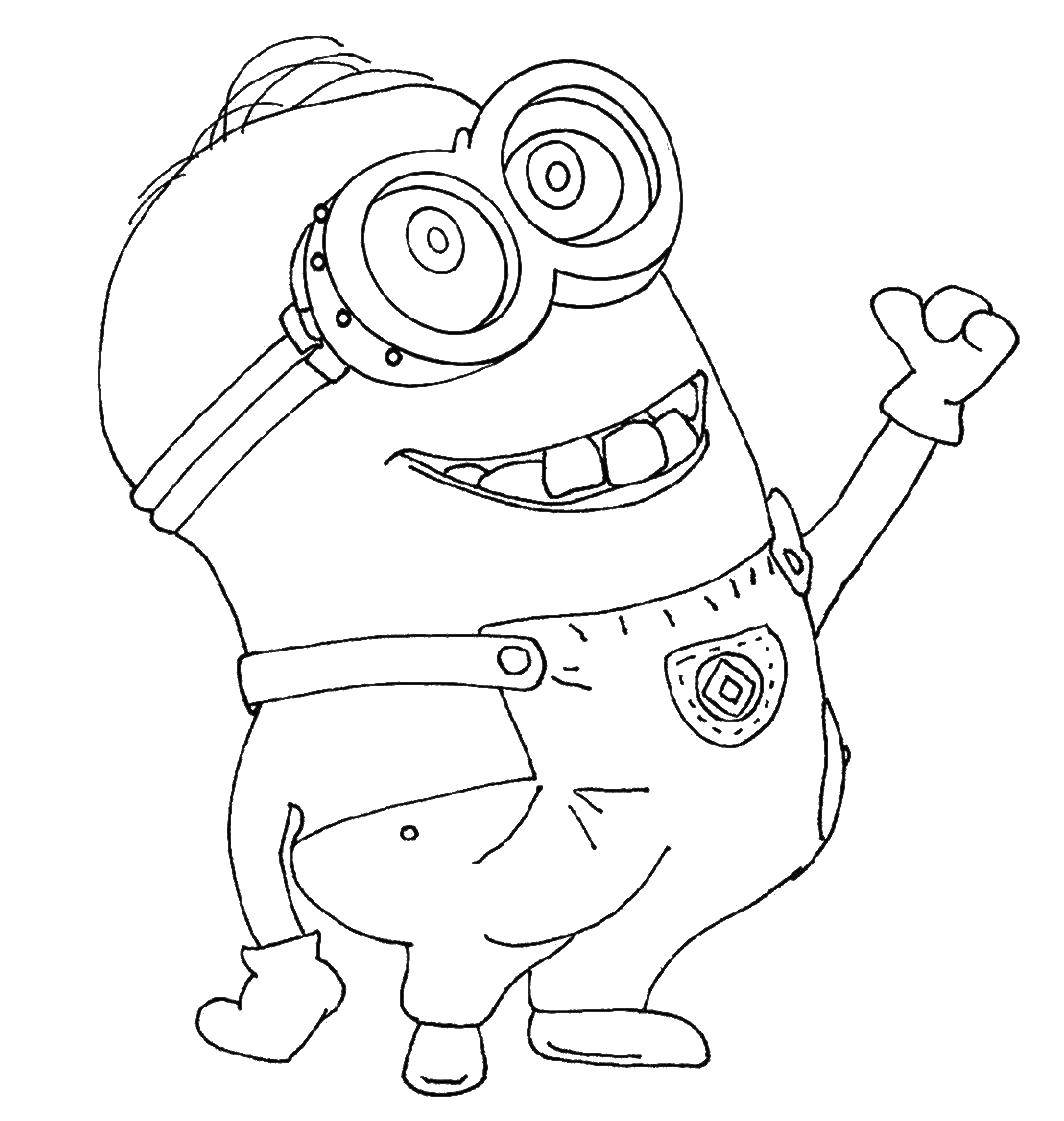 Coloring Funny minion.. Category the minions. Tags:  Cartoon character, Minion.