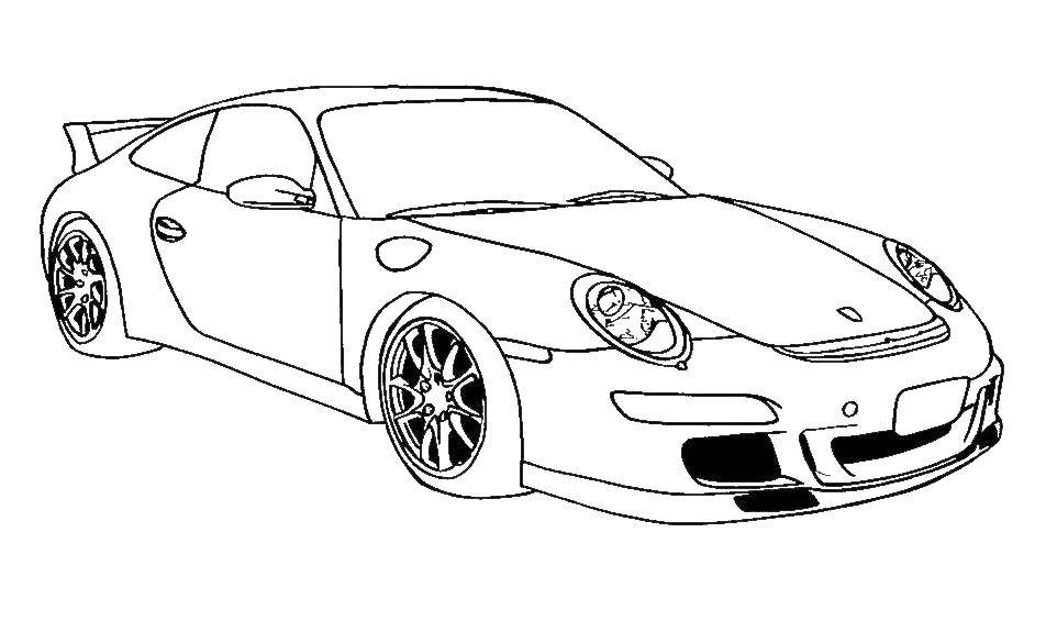 Coloring Sports car. Category transportation. Tags:  the car, wheels, lights.