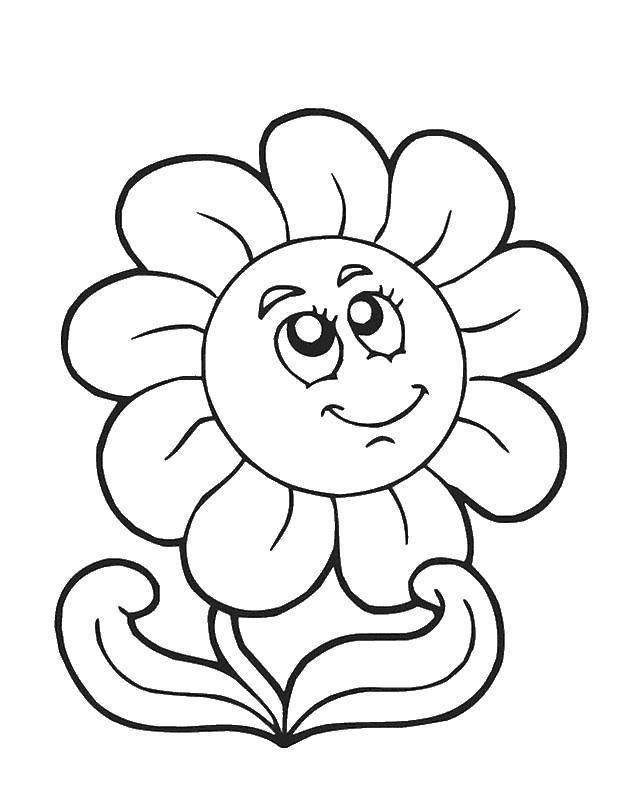 Coloring Smiling flower. Category Flowers. Tags:  Flowers.