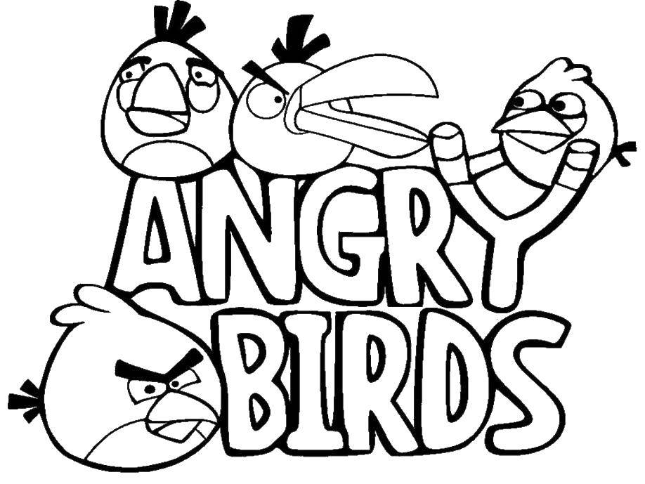 Название: Раскраска Игра. Категория: Персонаж из игры. Теги: Игры, Angry Birds .