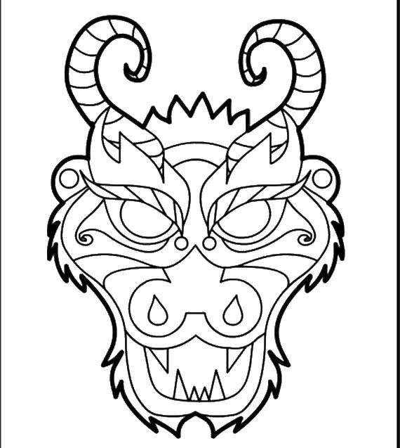 Coloring Mask of the dragon. Category Dragons. Tags:  Dragons.