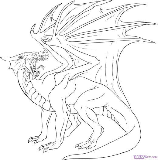 Coloring Fierce dragon. Category Dragons. Tags:  Dragons.