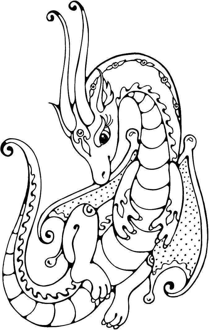 Coloring Unusual dragon. Category Dragons. Tags:  Dragons.
