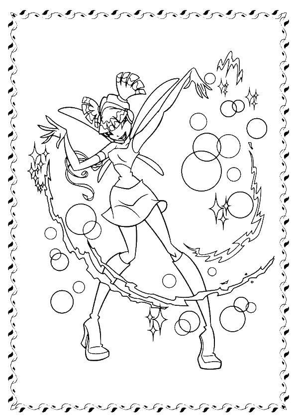Coloring Muse of the cartoon winx.. Category Winx. Tags:  Character cartoon, Winx.