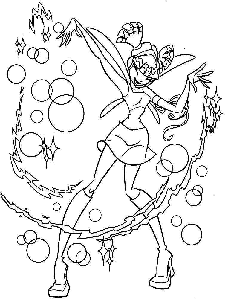 Coloring Muse conjures. Category Winx. Tags:  Character cartoon, Winx.