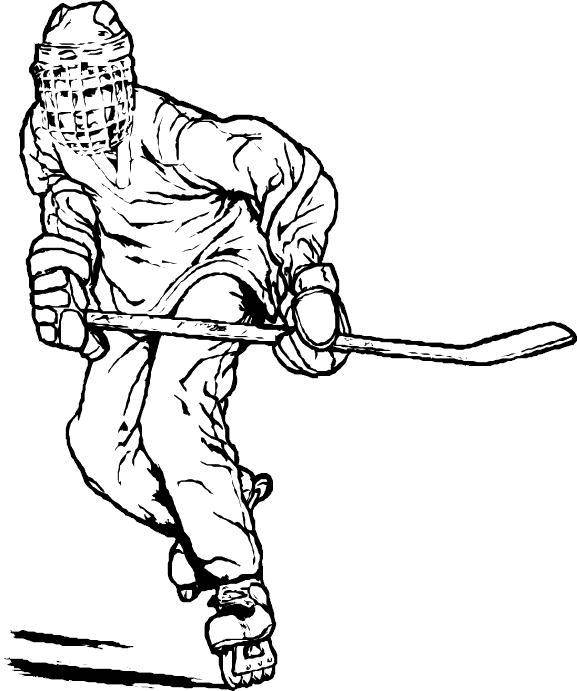 Coloring Hockey player with hockey stick. Category for boys . Tags:  Sports, hockey.