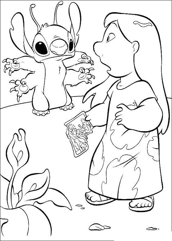 Coloring Alien stitch. Category Disney coloring pages. Tags:  Lilo and Stitch.